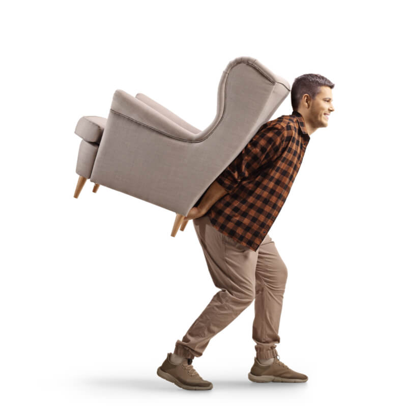 Man moving sofa | Taylor Floor Covering